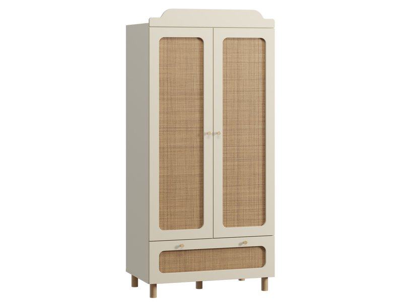 Распашной шкаф Линдо 2-90x192 Светло-бежевый