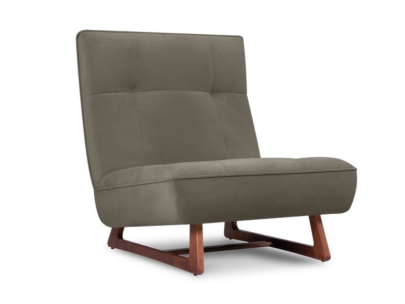 Кресло Рибс Велюр Серо-зеленый