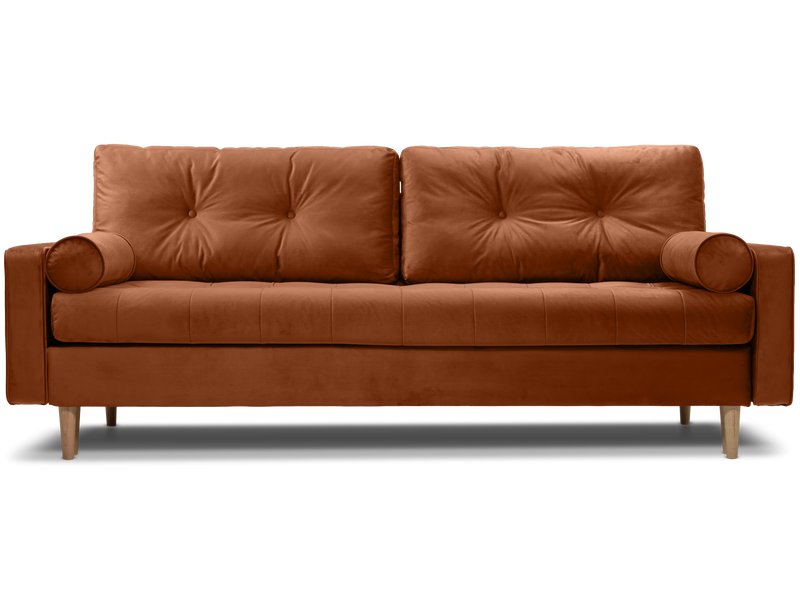 Диван прямой Ситено Велюр Терракотовый