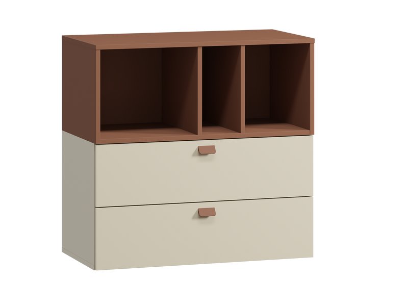 Комод Энзо 80x79 Светло-бежевый/Терракотовый