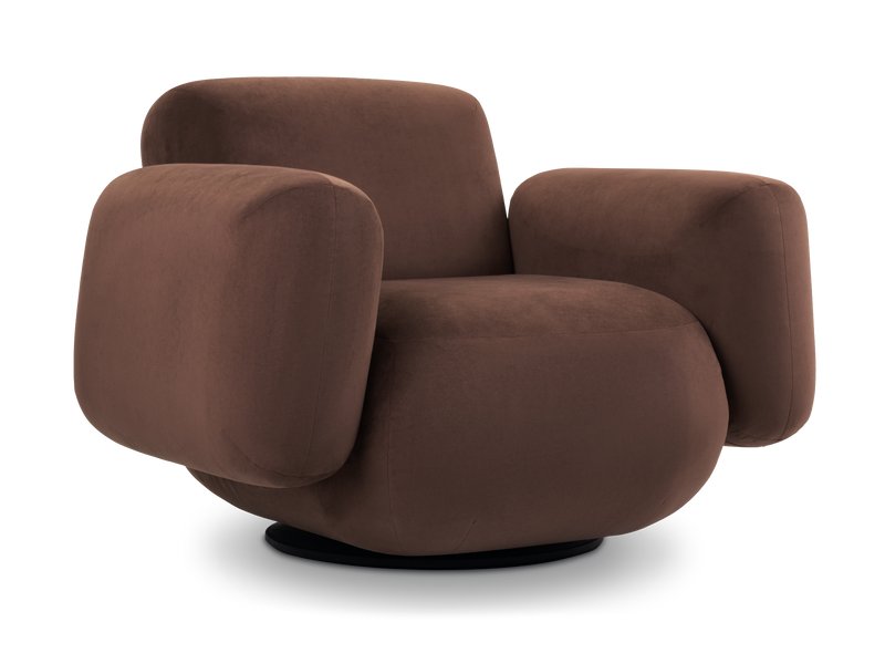 Кресло поворотное Я не минималист Велюр Коричневый