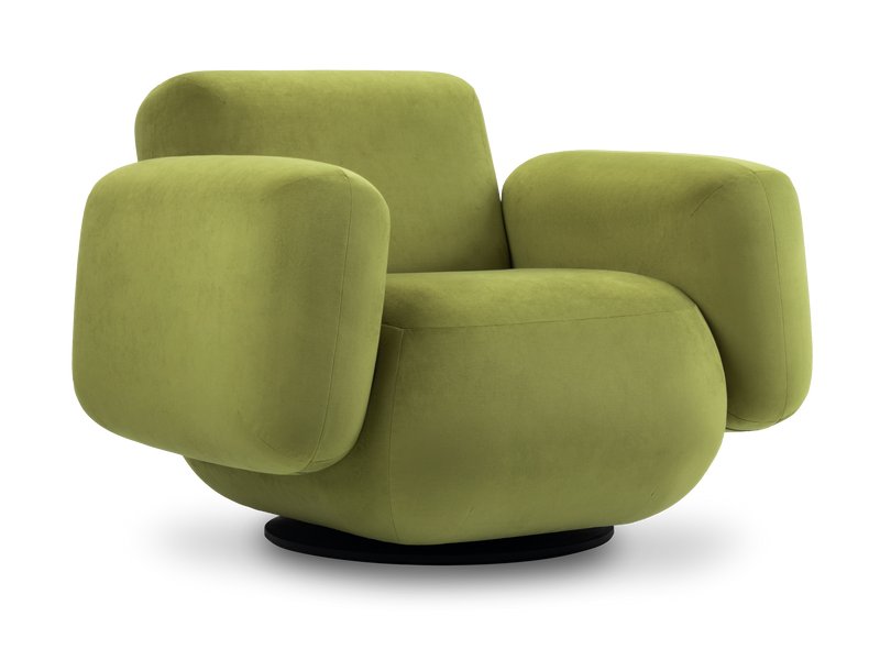 Кресло поворотное Я не минималист Велюр Оливковый