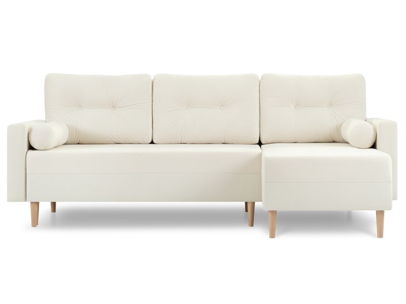 Диван угловой Нумо Велюр Молочный