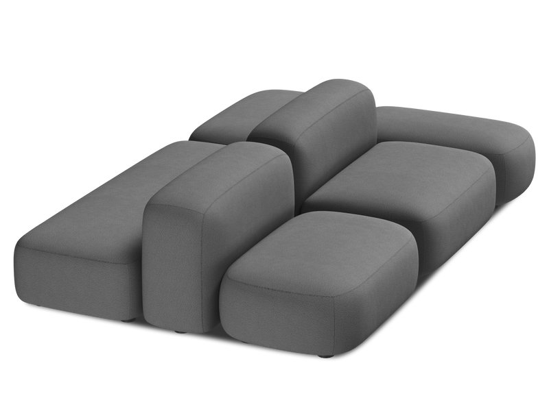 Диван модульный Риббл 7 Букле Графитовый
