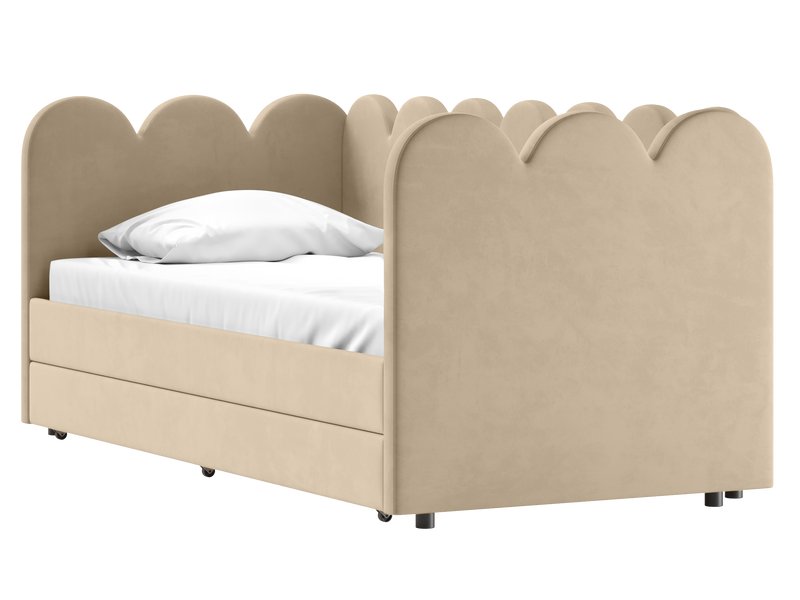 Детская кровать Табби 90 Велюр Бежевый