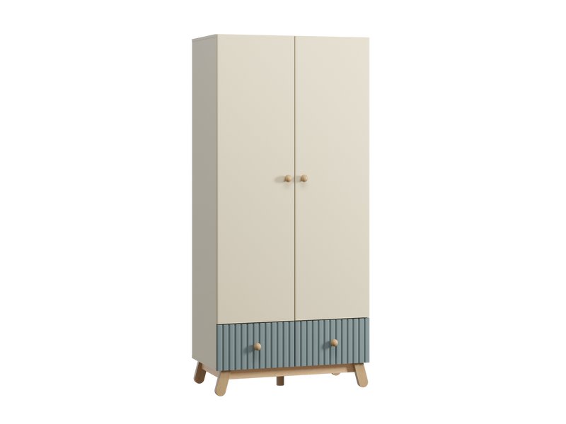 Шкаф детский Финни 2-96x210 Серо-зеленый