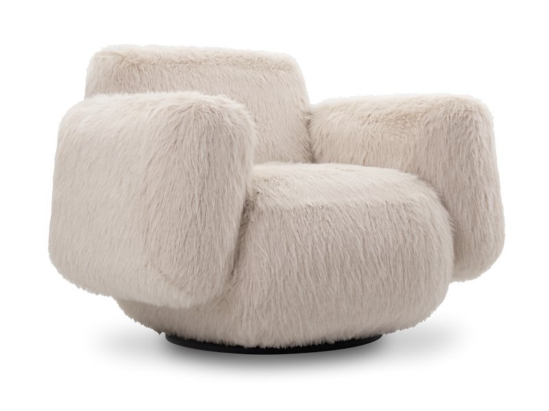 Кресло поворотное Я не минималист Мех Бежевый