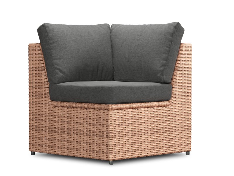 Угловое кресло Брайт Рогожка Графитовый/Бежевый