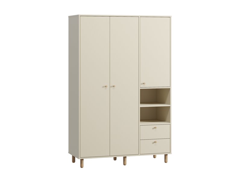Распашной шкаф Дикинс 3-124x190 Светло-бежевый