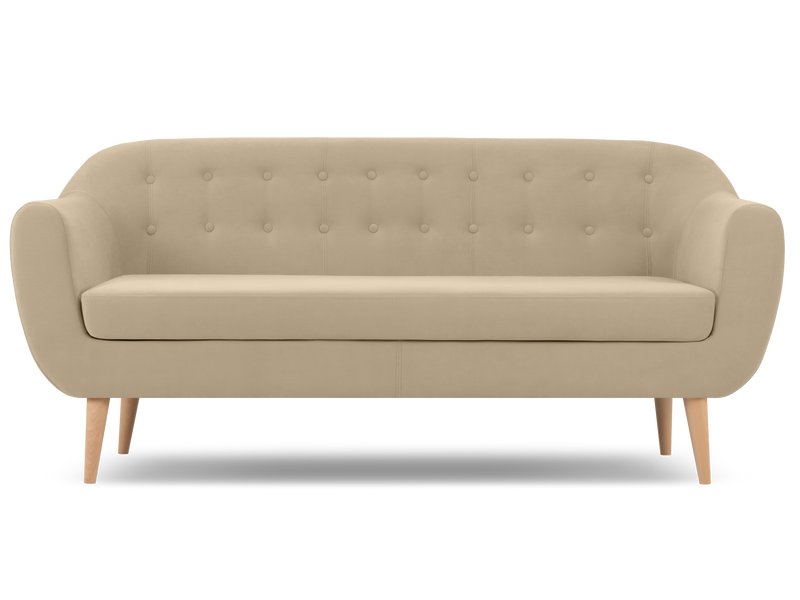 Диван прямой Роттердам-3 Вельвет Бежевый