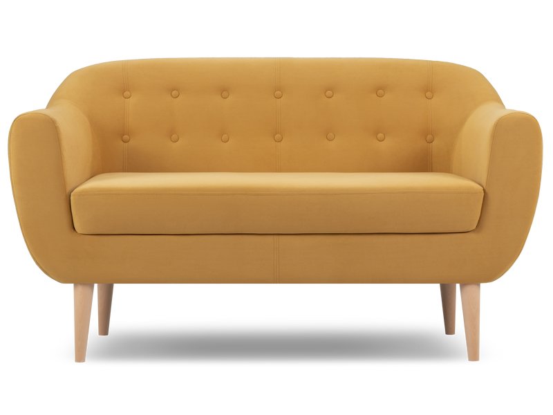 Диван прямой Роттердам Вельвет Желтый