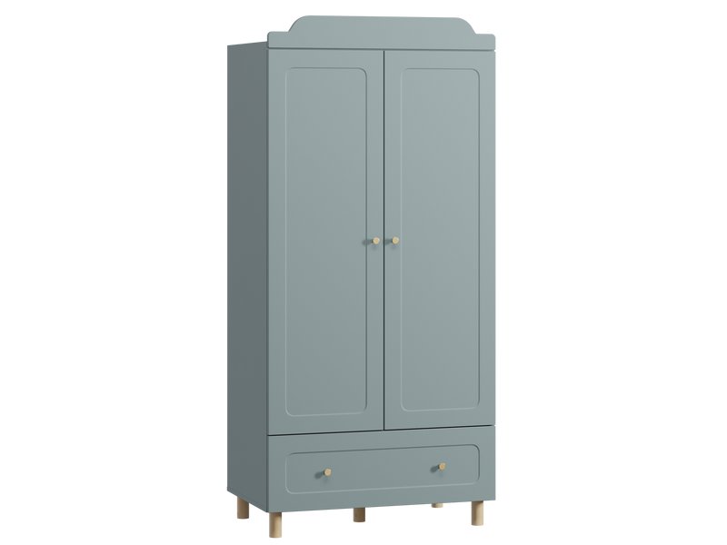 Распашной шкаф Велди 2-90x190 Серо-зеленый