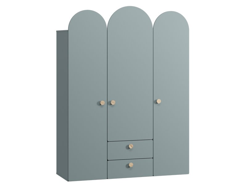 Шкаф детский Арчи 3-145x196 Серо-зеленый