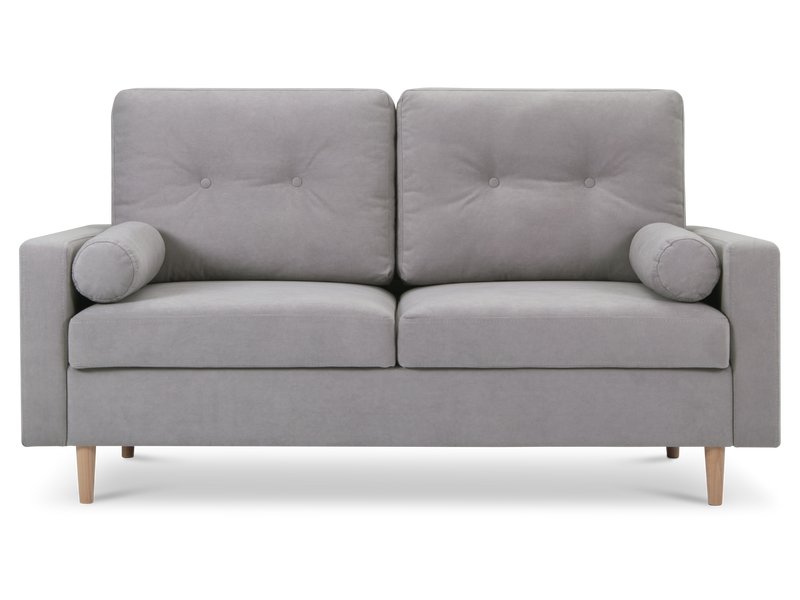 Диван прямой Динс Мини Вельвет Светло-серый