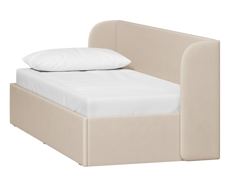 Кровать Милтон 120 Велюр Светло-бежевый