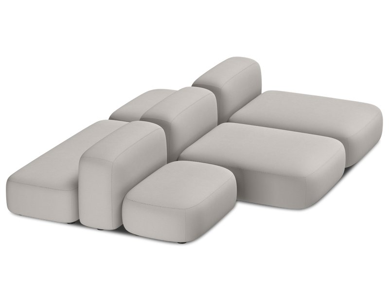 Диван модульный Риббл 6 Букле Бежевый