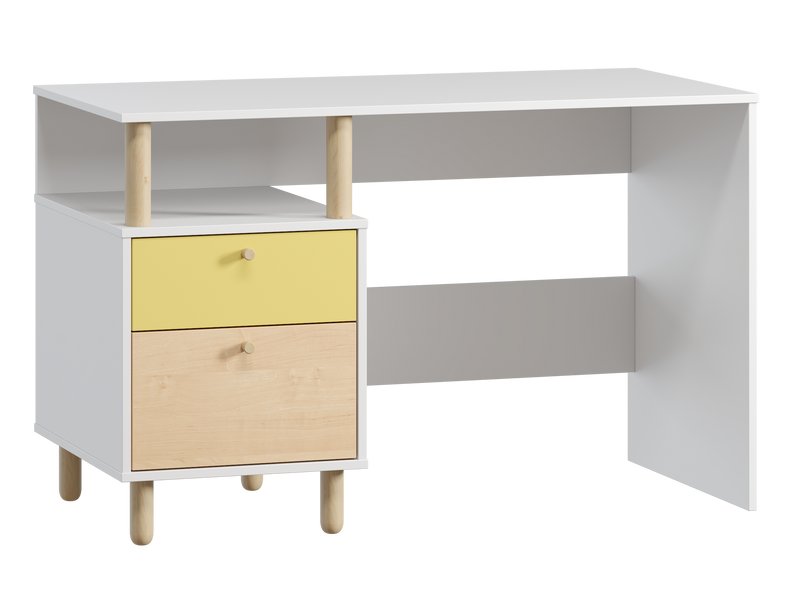 Письменный стол Дикинс 120x60 Береза/Желтый