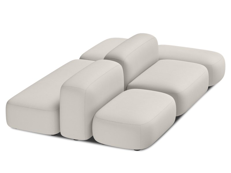 Диван модульный Риббл 7 Букле Молочный
