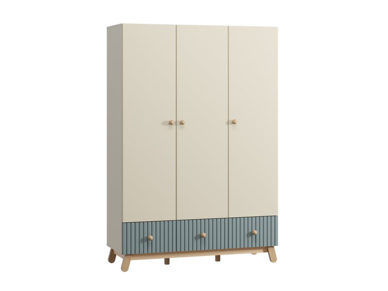 Шкаф детский Финни 3-144x210 Серо-зеленый
