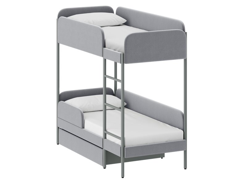 Кровать двухъярусная Эльви 80 Рогожка Серый