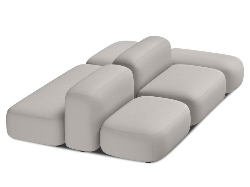 Диван модульный Риббл 7 Букле Бежевый